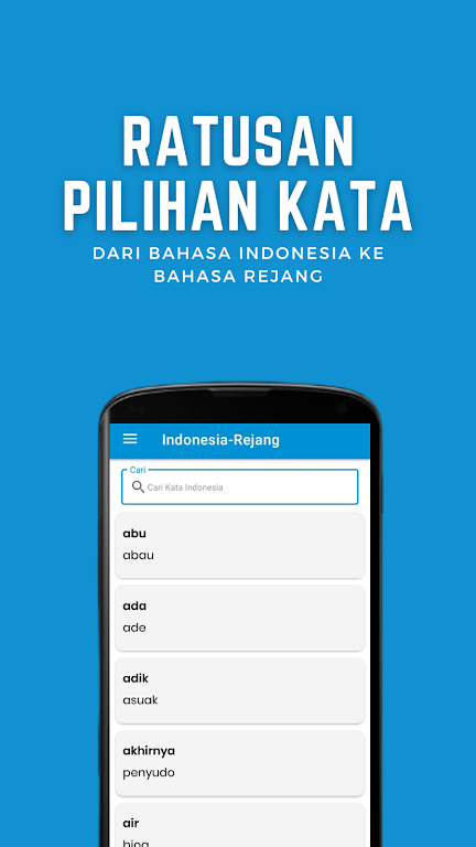 Screenshot of Kamus Digital Bahasa Rejang